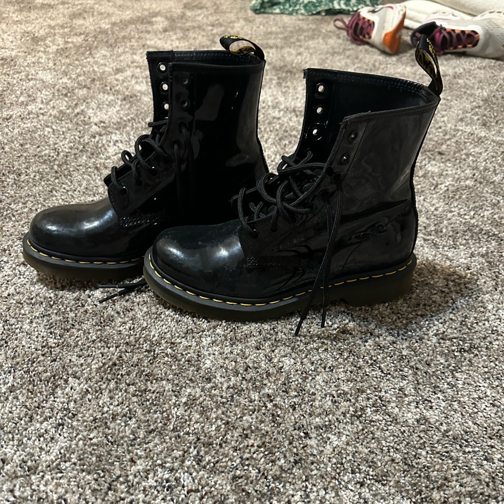Doc martens black shiny size 7
